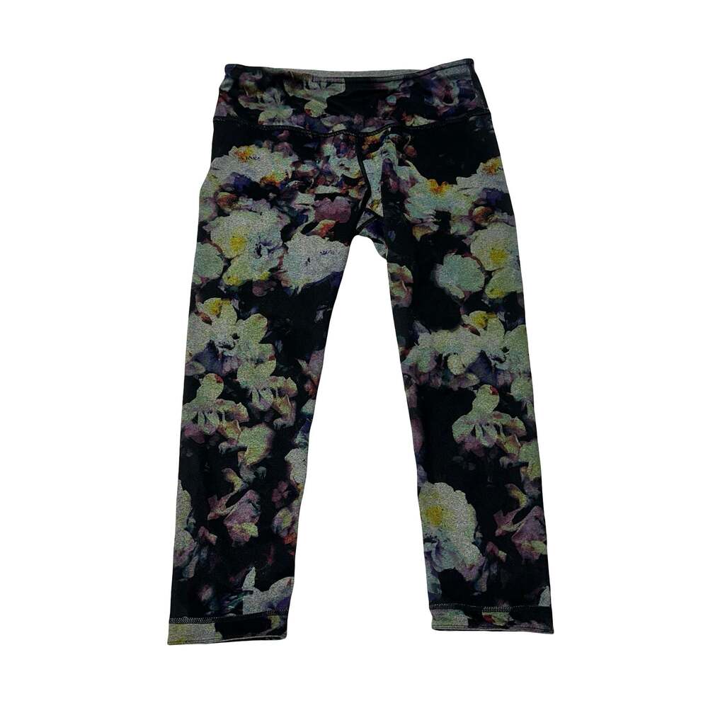 Active Life Floral Capri Legging Women S Black Purple Pink Workout Yoga Pants